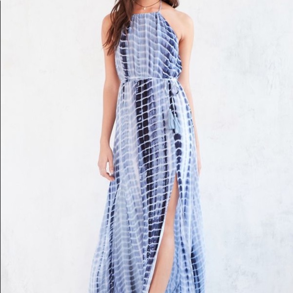 URBAN OUTFITTERS blue tie dye maxi dress